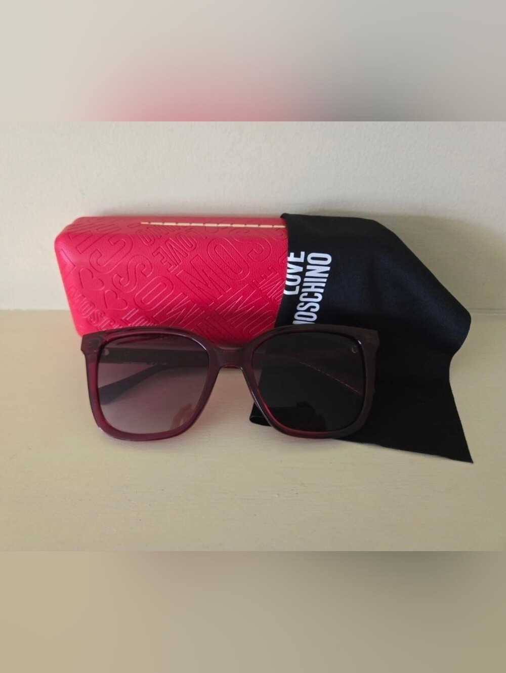 LOVE MOSCHINO MOL077-C9A-53  Sunglasses Frame Size 53mm 140mm 18mm RED Women